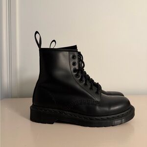 Dr. Martens Black Leather 8-Eye Lace-Up Combat Boots
